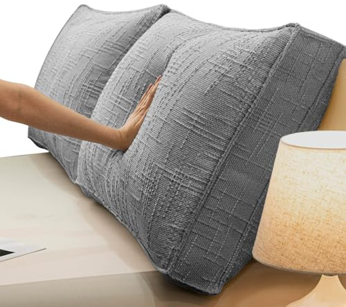 RTSFKFS Grande Cojín for Respaldo Sofa Cama 60/70/80/90/100cm Almohada de Encosto con Funda Extraíble Relleno de Algodón Perlado Decoración for Sala de Estar y Dormitorio(Gris Oscuro,90x50x18cm 2pcs)