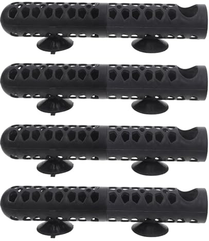 FONDOTIN 4Pcs Aquarium Heater Guard Protective Cover for Fish Tank Heaters Up to 2.8Cm Diameter 18Cm Detachable Sleeve with Suction Cups for Tropical Fish