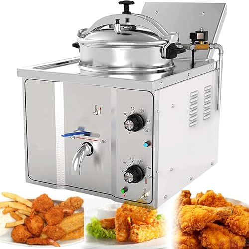 Friggitrice elettrica, ad alta pressione, 16 l, serbatoio dell'olio da banco per pollo, pesce e patatine fritte, perfetta per ristoranti e snack