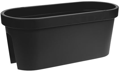 Spetebo Balkon Geländer Blumenkasten oval 60 cm - anthrazit - Kunststoff Pflanztopf zum Einhängen - Garten Blumentopf Pflanz Blumen Schale zum Hängen