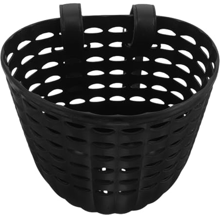 ULTECHNOVO Cesta Delantera Fácil Instalación de Plástico para Bicicleta Infantil Negro Correas Ajustables para Triciclos y Vehículos Infantiles en Aventuras al Aire Libre
