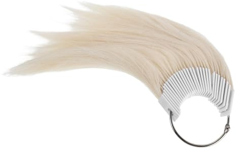 Anneau D’échantillons de Cheveux Humains 30 Brins pour Salon | Présentation Professionnelle, Toucher Réaliste, Consultation Client, Formation en École, Plastique et Fer