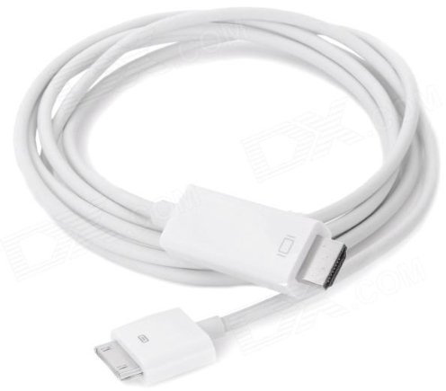 DIVISTAR 1080P 30 Pin Dock Macho a HDMI Cable Adaptador Macho para iPhone iPad, Blanco