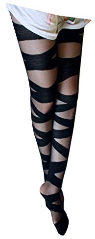JERKKY Damen Sexy Perspektive Dünne Strumpfhose Criss Cross Bandage Kette Muster Gedruckt Nylon Footed Strumpfhose Elastische Dünne Strümpfe Jacquard Dessous