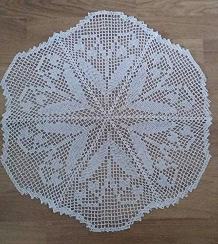 Häkeldeckchen Deckchen Ostern Frühling Häkeltischdecke handgehäkelt ca. 58 cm