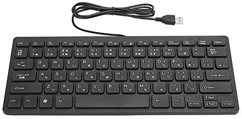 Elprico Clavier USB, Mini Clavier de Bureau à 78 Touches avec système Universel Japonais pour Tous(Black)
