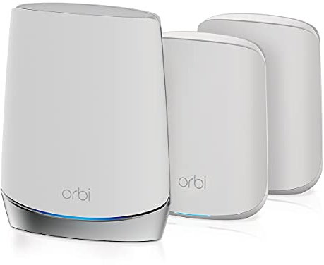 NETGEAR Orbi Whole Home Tri-Band Mesh WiFi 6 System (RBK653) – Router with 2 Satellite Extenders, Coverage Up to 6,000 Square Feet, 40 Devices, AX3000 (Up to 3Gbps)