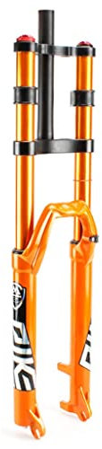 LvTu 26 27,5 29 Zoll MTB Fahrrad Vordergabel Doppelschulter Gabel Abfahrtsfederung Federweg 150mm, DH Luftdruck Gerades Rohr Ultraleicht Fahrradstoßdämpfer Orange (Size : 29 inch)