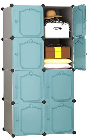 Kleiderschrank, Stoffschrank Garderobe Cube Kleiderschrank Kombination Kleiderschrank Tragbare Kleiderschrank Baukasten Kabinett Faltbare Locker Schlafzimmer Kleidung Schuhe Spielzeug Lagerschrank Ide