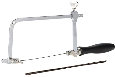 Schmucksäge-Set, Verstellbarer Juwelier-Sägerahmen, Sägebogen, U-Form, Bügelsäge, Heimwerker-Handwerkzeuge, Schmuckherstellungs-Set, 12 Stück, Spiralsägeblätter,(Säge plus 12 Sägeblatt)