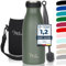 Milu Stainless Steel Drinking Bottle 350 ml - Insulated Thermo Flask for Water - Leak Proof, Insulated and Double Walled, Carbonated (Olive Green, 350ml)