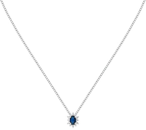 Morellato Collana Donna in Argento 925‰, Zircone Blu, Collezione Tesori - SAIW150