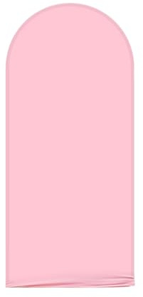 AIBIIN Arrière-plan en forme d'arche - Dessus rond - Double face - Convient à la décoration de mariages, d'anniversaires, de fêtes de naissance et de banquets - Rose uni - 0,61 x 1,5 m