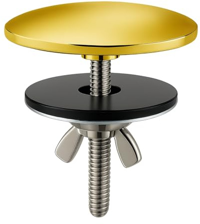 XNTONG Cache Trou Évier Cuisine, Cache Trou Robinet et Lavabo, Doré | 50 mm, Bouchon Trou Évier en Laiton Massif, Finition Dorée Polie, pour Robinet, Distributeur de Savon ou Douchette