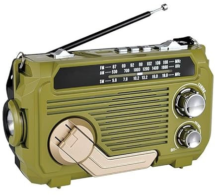 Portable Radio Multi Functional Radio AM/FM/SW Radio Amplitude Modulation Radio Low Power Multi Band Radio(Green)