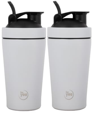 for you Shaker en acier inoxydable - 500 ml - Avec boule shaker et couvercle anti-fuite et sans BPA - Avec une graduation intérieure - Passe au lave-vaisselle
