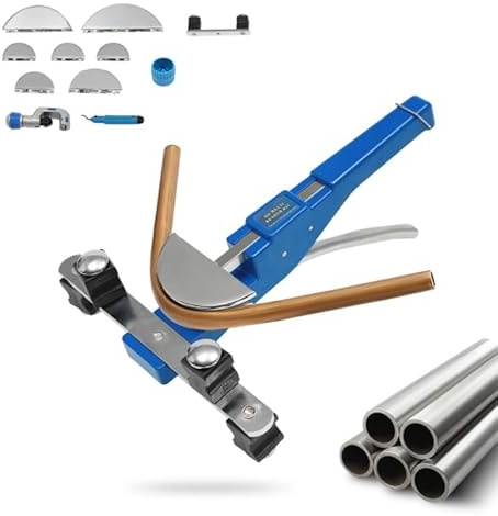 Rohrbiegemaschine, 90° Rohrbieger, Manuelle Rohrbiegegerät inkl. Rohrschneider, Rohrbiegewerkzeug Kit für Rohre durchmesser 6-22 mm aus Kupfer, Messing, Aluminium usw.