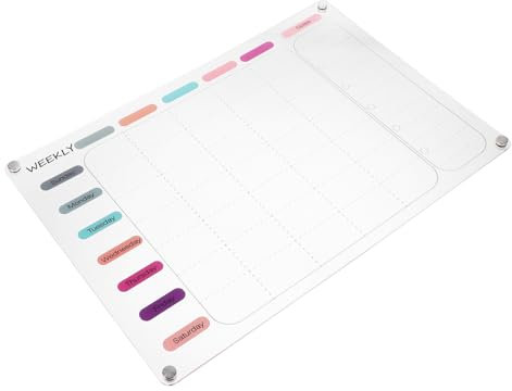 Lurrose Acryl-whiteboard Transparent für Kühlschrank Magnetische Planungstafel Whiteboard-vorlage zum Beschriften Praktische Memotafel zum Anbringen