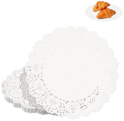 Paper Doilies 10.5 Inch Round Lace Dollies Paper 150 Pieces White Doilies for Tables Paper Placemats Disposable Bulk Decorative Doilies for Dessert Trays Wedding Crafts Birthday Party Cakes Tableware
