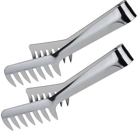 LAPYAPPE 2piezas Pinzas Para Alimentos Inoxidable Para Espaguetis y Pasta Cómodas Resistentes Al Calor y Duraderas