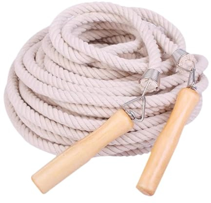 rockible Weitsprung Seil für Kinder Springen Seil Holzgriff Mehrzweck Training überspringen Seil für Sportübungen Kinder Erwachsene Teenager Teenager, 3m