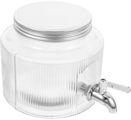 TOPPERFUN Distributore Bevande in Vetro Beccuccio Contenitore Per Capacità Per Frigorifero Tè Limonata Per Sul Bancone Feste in Casa