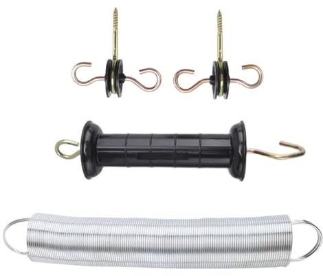 JCXIOC Gate Handle for Electric Fence 4 Pieces Electric Fence Gate Handle Kit Electric Fence Gate Kit Anchors Spring Gate Handle Kit