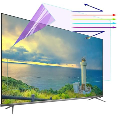 KELUNIS Anti-Blue TV Screen Protector, 40-70 inch Blue Light Filter Anti UV Film Monitor Reflection Reducer TV Glare Shield, Protect Your Eyes,55