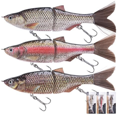 Goture Kunstköder Hecht, Topwater Angelköder für Segment Schwimmköder, Gleitköder Gelenkartigen Hecht Köder, lebensechtes Angelköder-Set Fisch Köder für Zander Barsch Forellen Wobbler Swimbait