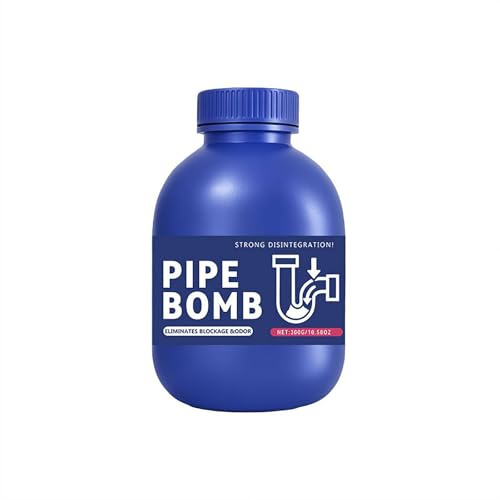 Strength Drain Cleaner - Powerful Pipe Dredging Agent, Pro Hair/Grease Drain Clog Remover, 300g, Quickly Cleans Sewers for Bathroom Kitchen Shower Sink Toilet (1pcs)