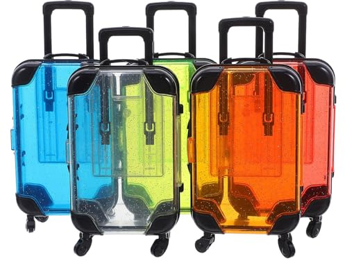 Gatuida Lot de 5 Mini Valises à Roulettes 168 X 84 X 5 CM en Plastique Léger Coloré Coffret de Voyage Garçon et Filles pour Jeu D’Imitation et Activités Ludiques D’Intérieur et