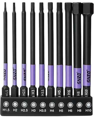 Allen Key Drill Bit, Hex Bit Set, Allen Key Socket Set, Screwdriver Bit | Suitable for Industrial Use and Home Maintenance – S2 Steel Long Hex Bit Set, Anti Corrosion, H1.5-H10
