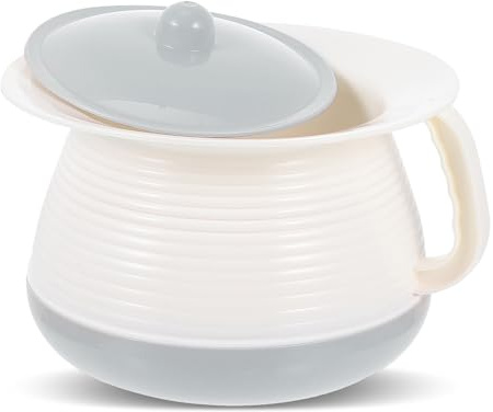 ULTECHNOVO Orinal Urinario de Pp Resistente a Manchas para Ancianos con Tapa Portátil Color Azul Diseño Simple y Uso Familiar o Hospitalario