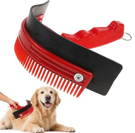 Horse Curry Comb Ergonomic Handheld Equine Brush Squeegee | Curved Horse Sweat Scraper for Body Hoof Scraping Washing Grooming Cleaning Barn Stable Equestrian Cats Dogs