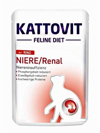 Kattovit Feline Diet Niere/Renal Rind 6x85 g