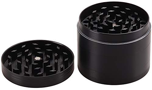 Herb Grinder Rantecks 2.1 4 Piece Aluminum Spice Grinder Spice Mill with a Pollen Scraper Perfect for The Foodie That Desires Culinary Excellence-Black