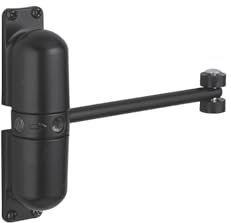 THIRARD - Ferme-Porte Automatique à Roulettes - Porte Légère - Alliage - Tige Acier - Réglage Puissance - Angle 90° - Ouverture Droite ou Gauche - Noir