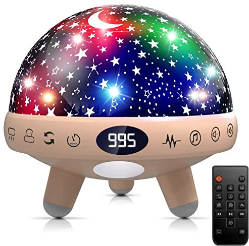 YACHANCE Baby Night Light Star Projector Night Light Projector for Kids Room with Sound Machine White Noise Machine for Sleeping Soother Nursery Lamp 9 Natural Sounds 20 Lullabies Remote Timer