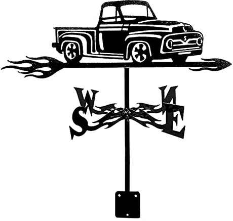 ANCHA Store Pickup Truck Girouettes, Petite girouette de Voiture, avec Outil de Mesure du Vent monté sur Le Toit, pour la décoration de Toit de Jardin