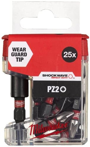 Milwaukee Shockwave Tic Tac Set PZ2 & Bithalter aus Metall 26-teilig 4932479857