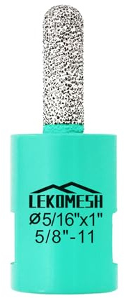 LEKOMESH Diamond Mortar Raking Bit 5/16 x 1 (8mm x 25mm) Brickwork Joint Mortar Removal and Tuck Pointing for Old Mortar,Blown,Damaged Bricks or Natural Stone Removal 5/8-11 Thread