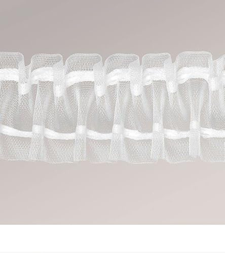 LYSEL Gardinenstore Zubehoer Smokband mit Raffverhältnis 1:2 Länge: 10m, Höhe: 5cm transparent