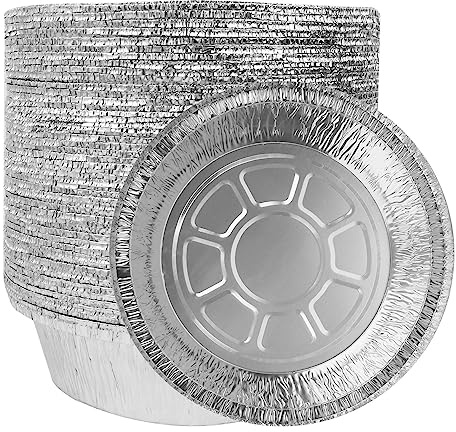 Lot de 50 moules pasteis de nata 15x4.5x12cm，Jetables en aluminium moules ronds，Moules à Gâteau Polyvalents pour Hachis Parmentier, Steak, Tartes, Quiches, Pâtisseries et Gâteaux