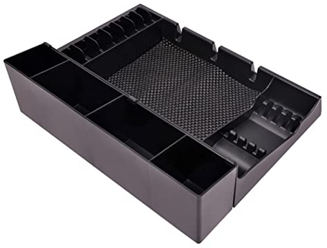 Beatifufu Push-Cut Storage Box for Hair Clippers Barber Organizer Tray for Combs and Guards Modern Clipper Holder for Salon Tools Black Abs Design 14.96X11.81X4.33Inch