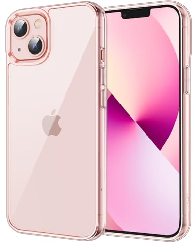 JETech Hülle für iPhone 13, Anti-Vergilbung, Rosa | Stoßschutz, Kratzfeste Harte PC-Rückseite, Robuster Transparenter TPU-Rahmen