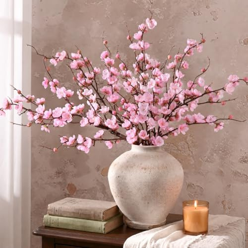 Waipfaru 4 Piezas de Flores de Cerezo sintético, Flores Artificiales de Tallo Largo de 36 Pulgadas para jarrón Alto, Ramas de árbol de Cerezo para arreglos Florales, Decoraciones de Boda y Primavera