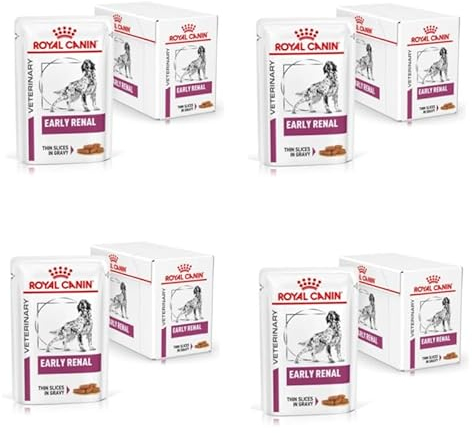 Royal Canin Veterinary Early Renal | 4er Pack | 4 x 12 x 100 g | Diät-Alleinfuttermittel für ausgewachsene Hunde | Zur Unterstützung der Nierenfunktion | Stückchen in Soße