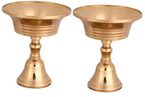 LIFKOME 2pièces Bougeoir Laiton Bouddhiste Support De Bougie pour Lampes à Beurre pour Temples Numéro