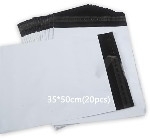 huruirui Bolsas de Envío de Plástico de 35x50cm,Sobres para Envios de Ropa Autoadhesivas Opacas,Bolsas de Envío para Ropa Embalaje logístico Caja de Embalaje de Transporte Paquete de 20