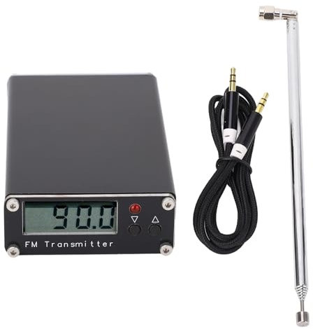 FTVOGUE Trasmettitore di Trasmissione FM Regolabile 0,5 W 2 Km Stazione Stereo con Segnale Sonoro a Onde Corte a Lungo Raggio per Auto